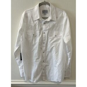 Gibson Trading Co White Pearl‎ Snap Long Sleeve Shirt Mens Size Large NWT New